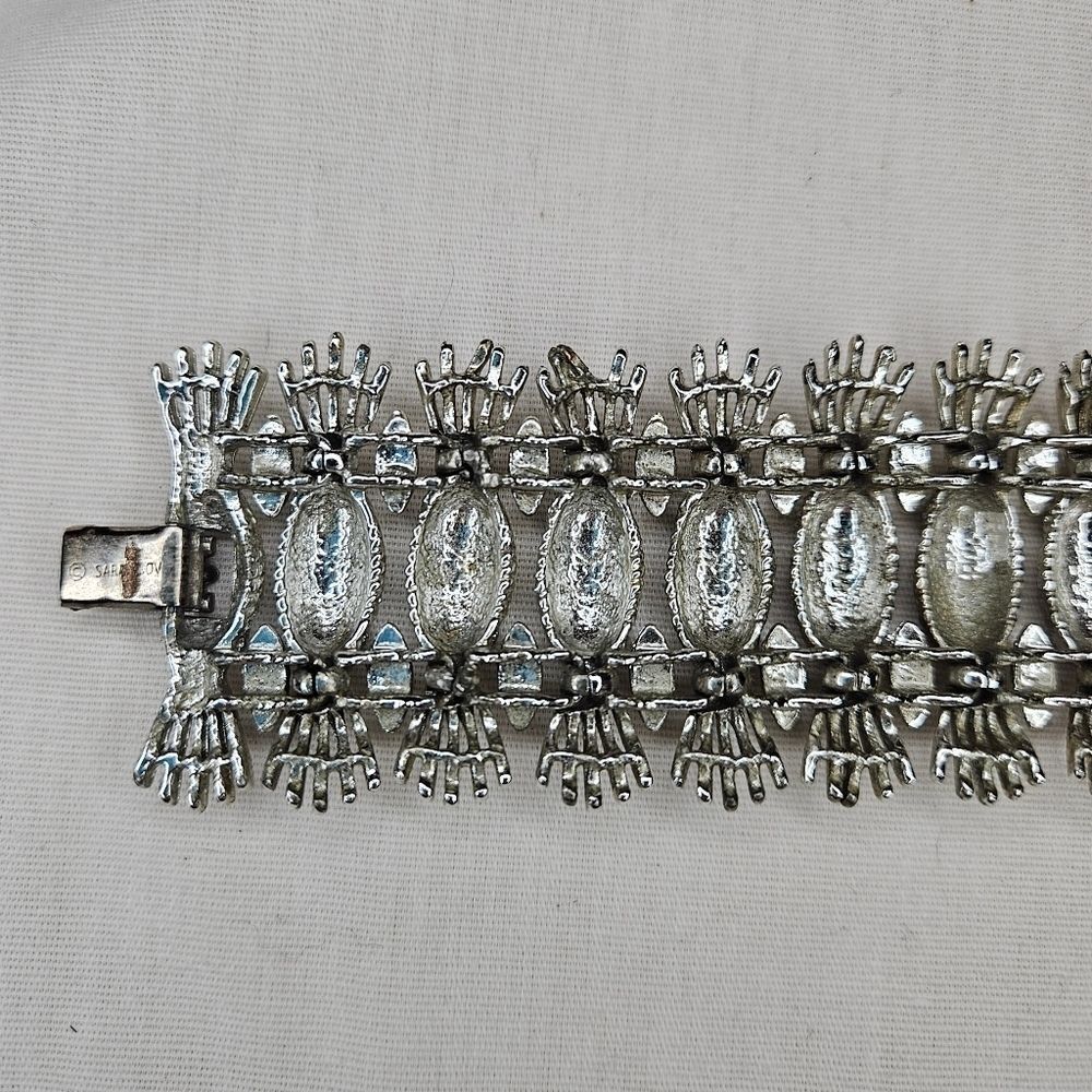Sarah Coventry Vintage 1960s Pineapple Crown Panel Bracelet - Some Wear - Picture 11 of 12